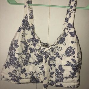 Cropped floral shirt